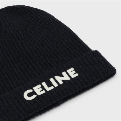 celine embroidered knit wool beanie|Celine beanies for women.